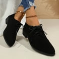 thumbnail image 1 of Mary Jane Shoes Women,Retro Pointed Toe Lace Up Low Heel Casual Date Mary Jane Shoes for Relaxation Dates,Brown Mary Jane Flats,04 Black,9.5, 1 of 9