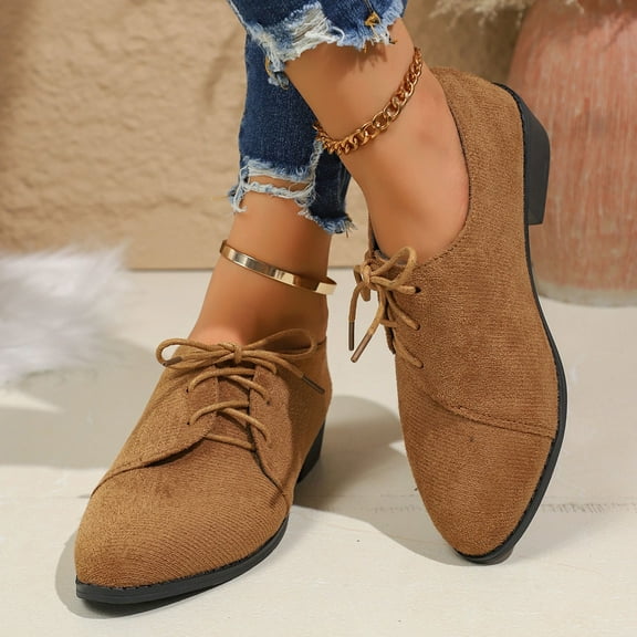 Mary Jane Shoes Women,Retro Pointed Toe Lace Up Low Heel Casual Date Mary Jane Shoes for Relaxation Dates,Mary Jane Sneakers for Women,04 Brown,9