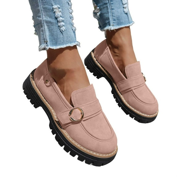 Mary Jane Shoes Women,Solid Color Platform Design Fashion Comfortable Leather Mary Jane Shoes,Brown Mary Janes,Pink,7