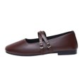 thumbnail image 1 of Mary Jane Shoes Women Square Toe Flats for Women Dressy Ballet Flat Mary Jane Flats with Buckle Strap Comfortable Slip On Casual Shoes, 1 of 9