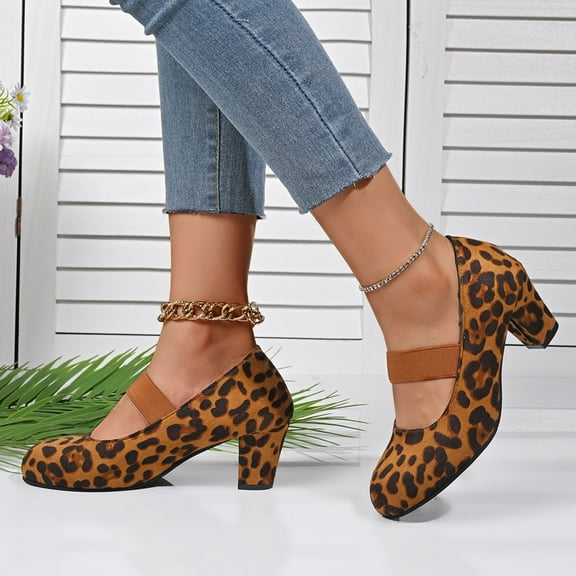 Mary Jane Shoes Women,Velour Straps Elegant Dance Ankle Heel Formal Mary Jane Shoes for Weddings Oktoberfest,Mary Jane Flats Women,01 Brown,6