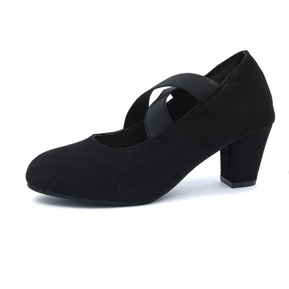 Mary Jane Shoes Women,Velour Straps Elegant Dance Ankle Heel Traditional Mary Jane Shoes for Weddings Events,Velvet Mary Janes for Women,01 Black,8