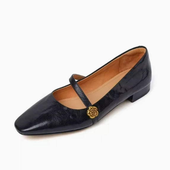 Mary Jane Women's Shoes, French, Vintage, Women's Summer, Flat Bottom, Soft Bottom, Genuine Leather, Soft Leather, Small Leather Shoes, Red