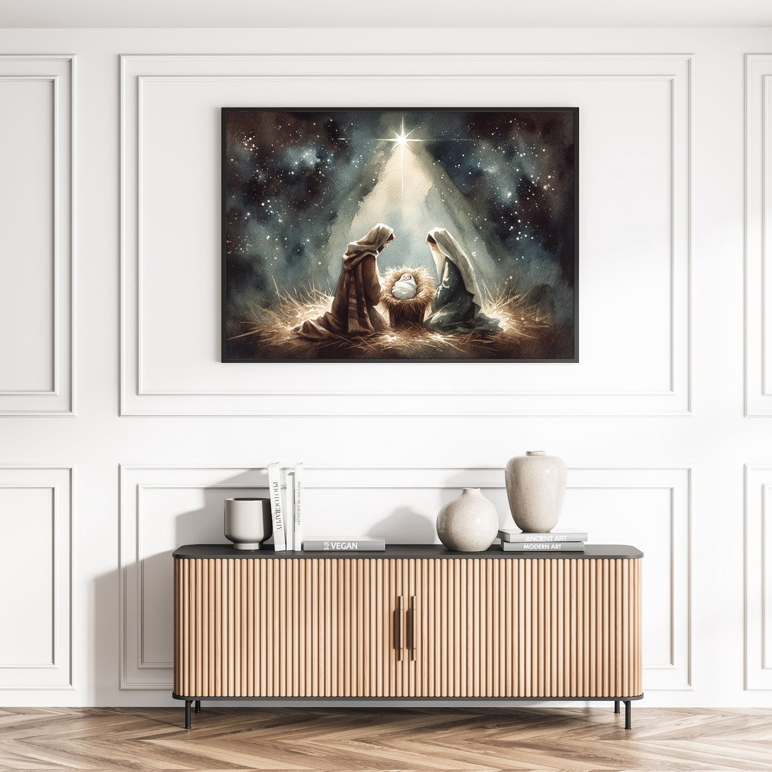Mary & Joseph Birth of Jesus Christ Print Christian Spiritual Poster ...