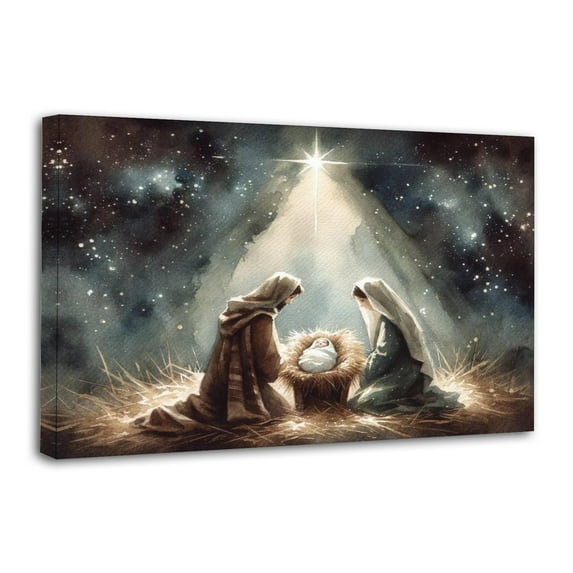 Mary & Joseph Birth of Jesus Gifts Canvas Painting Poster Wall Art Decorative Picture Prints Modern Decor 24x36inch(60x90cm)