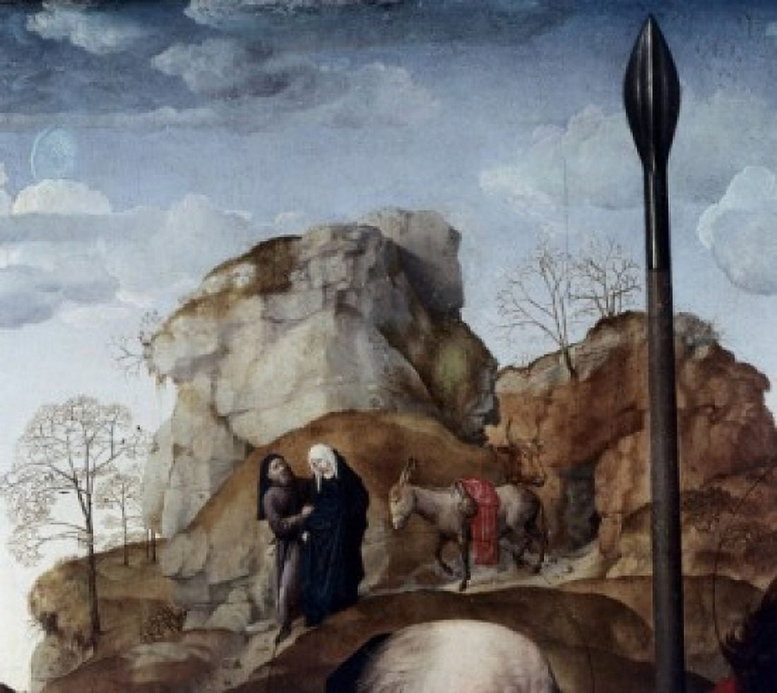 Mary and Joseph (Portinari Triptych Detail) by Hugo van der Goes oil on wood 1476-79 (circa 1440-1482) Italy Florence Galleria degli Uffizi Canvas Art - Hugo van der Goes (24 x 36)