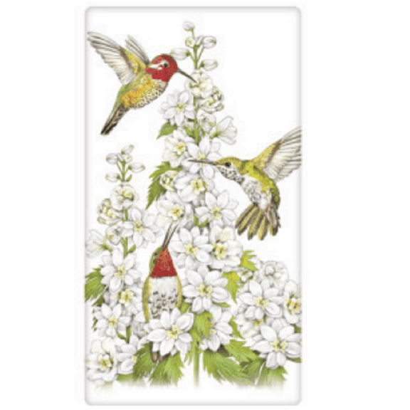 Mary Lake-Thompson BT1901 Hummingbird Flower Flour Sack Kitchen Towel