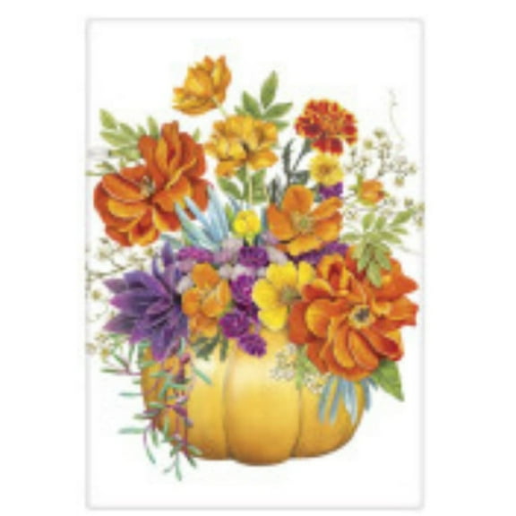 Mary Lake-Thompson BT851 Fall Flowers Pumpkin Flour Sack Towel