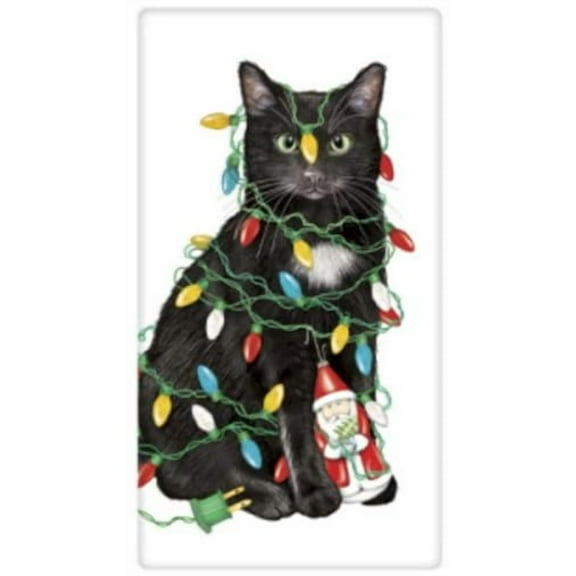 Mary Lake-Thompson BT867 Cat Lights Flour Sack Towel 30 Inches Square