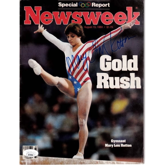 Mary Lou Retton autographed 1984 Olympics Newsweek magazine JSA