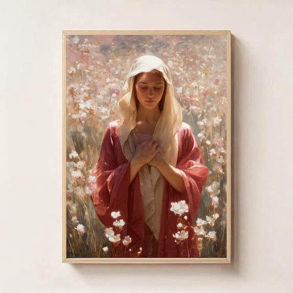 Mary Magdalene In Bloom Wall Art Print, Spiritual Feminine Bible Decor ...