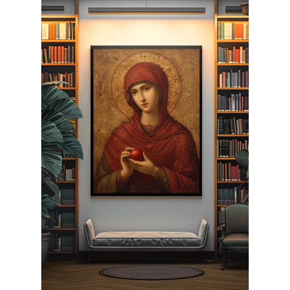 Mary Magdalene Orthodox Icon Print, Unframed Paper Poster 11x14in