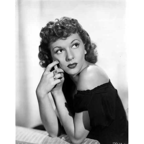 Mary Martin on Off Shoulder Top and Looking Up Portrait Photo Print (24 x 30)