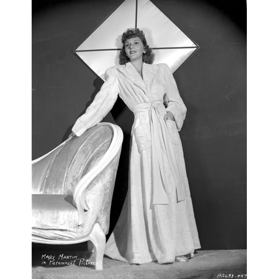 Mary Martin on a Long Sleeve Dress standing Portrait Photo Print (8 x 10)