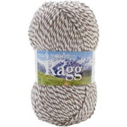 Mary Maxim Starlette Ragg Yarn Brown and White Striped Variegated Yarn 216 Yards, Brown