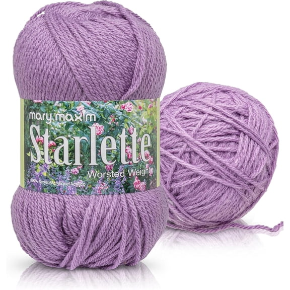 Mary Maxim Starlette Knitting and Crochet Yarn - Acrylic Worsted Weight Yarn 4, Amethyst