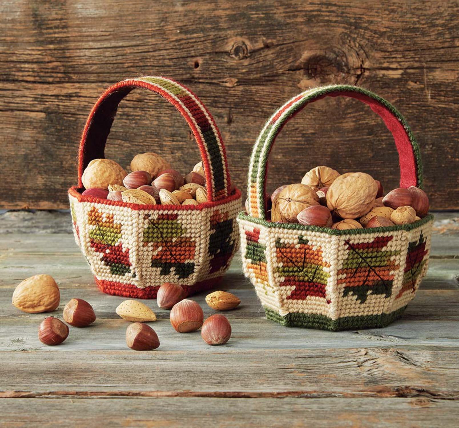 Mary Maxim Autumn Leaves Baskets Plastic Canvas Kit