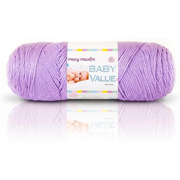 Mary Maxim Baby Value Yarn, Soft Yarn for Baby, Acrylic Worsted Weight - Lavender Yarn