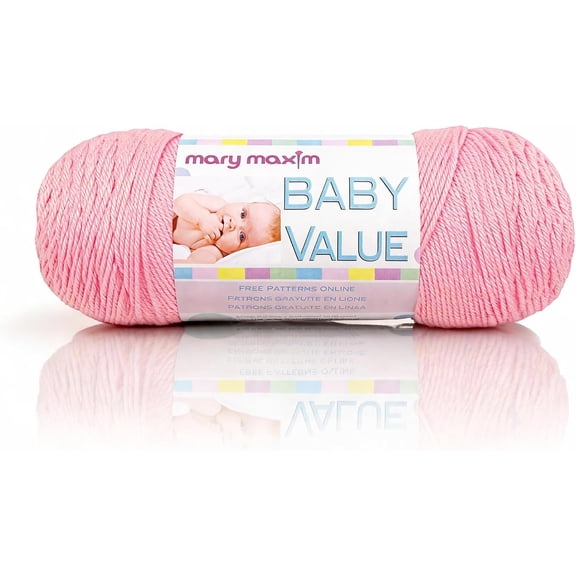 Mary Maxim Baby Value Yarn, Soft Yarn for Baby, Acrylic Worsted Weight - Pink Yarn