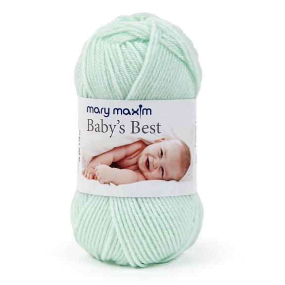 Mary Maxim Baby’s Best Yarn, Size 2 Acrylic Nylon Blend, Mint Green Yarn 171 Yards