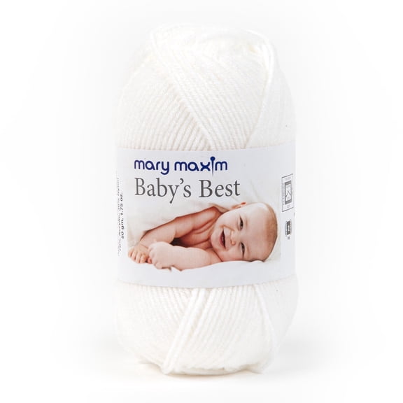 Mary Maxim Baby’s Best White Yarn Size 2 Yarn for Baby, Acrylic Nylon Blend, 171 Yards