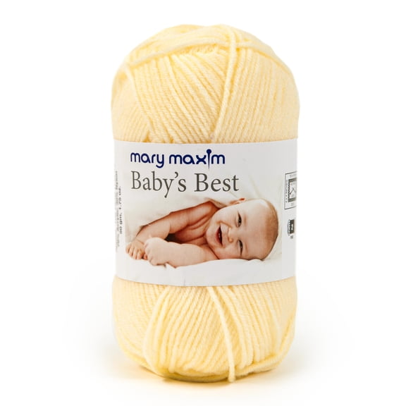Mary Maxim Baby’s Best Yellow Yarn Size 2 Yarn for Baby, Acrylic Nylon Blend, 171 Yards