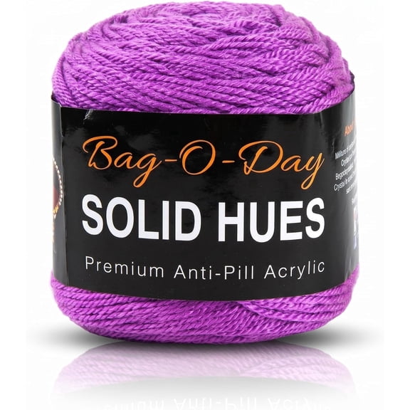 Mary Maxim Bag-O-Day Solid Hues Purple Acrylic Yarn Cake, - Sliced & Diced with Tears