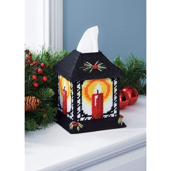 Mary Maxim Candlelight Lantern Tissue Box Cover