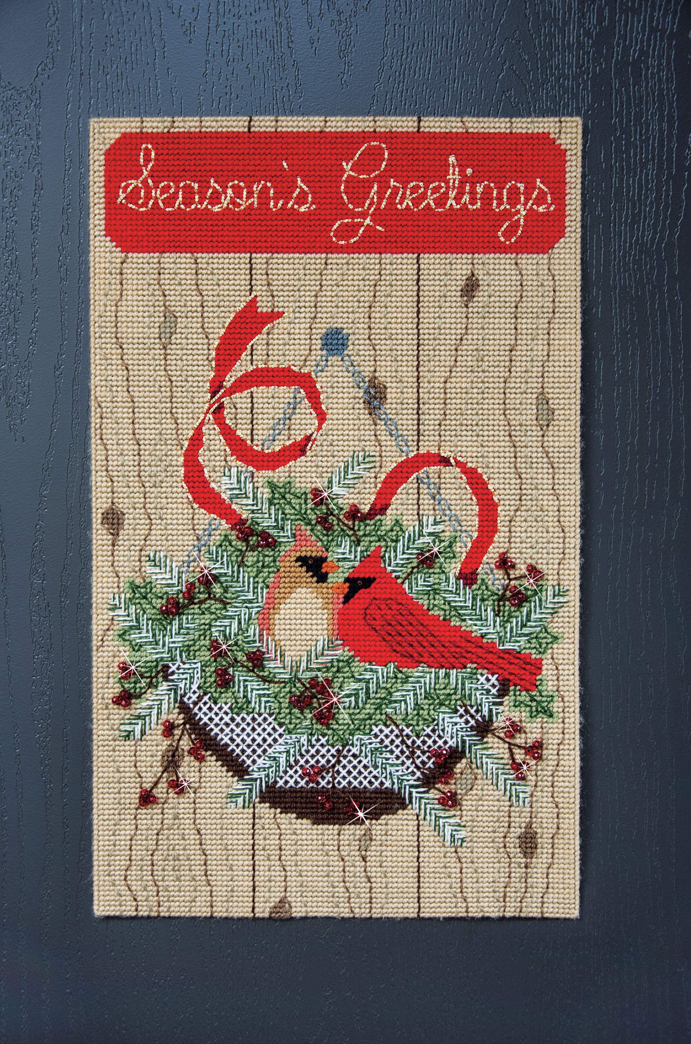Mary Maxim Cardinal Welcome Plastic Canvas Kit