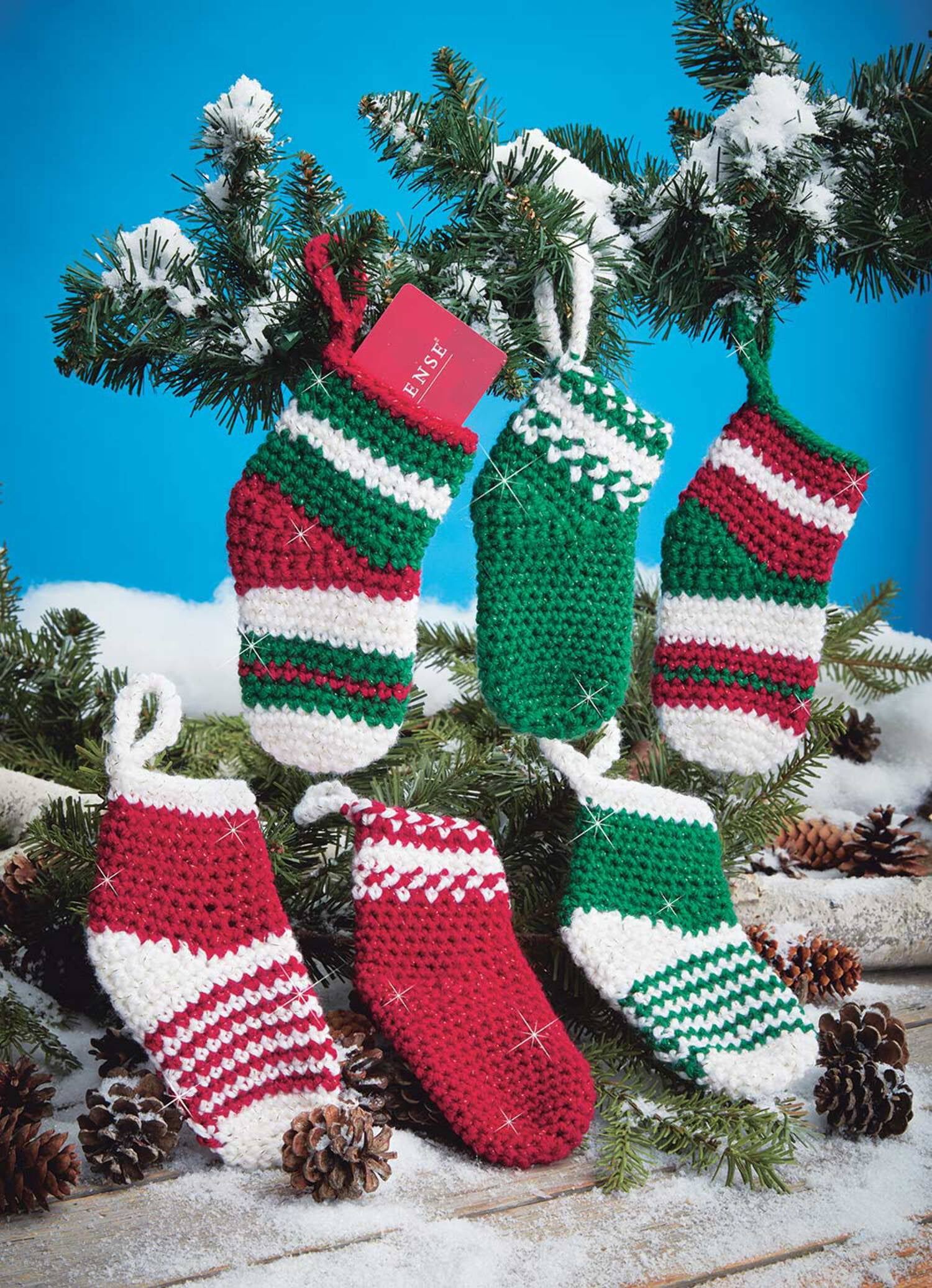Mary Maxim Crocheted Mini Stockings Kit Yarn