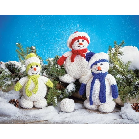 Mary Maxim Crocheted Snowcap Family Kit Yarn