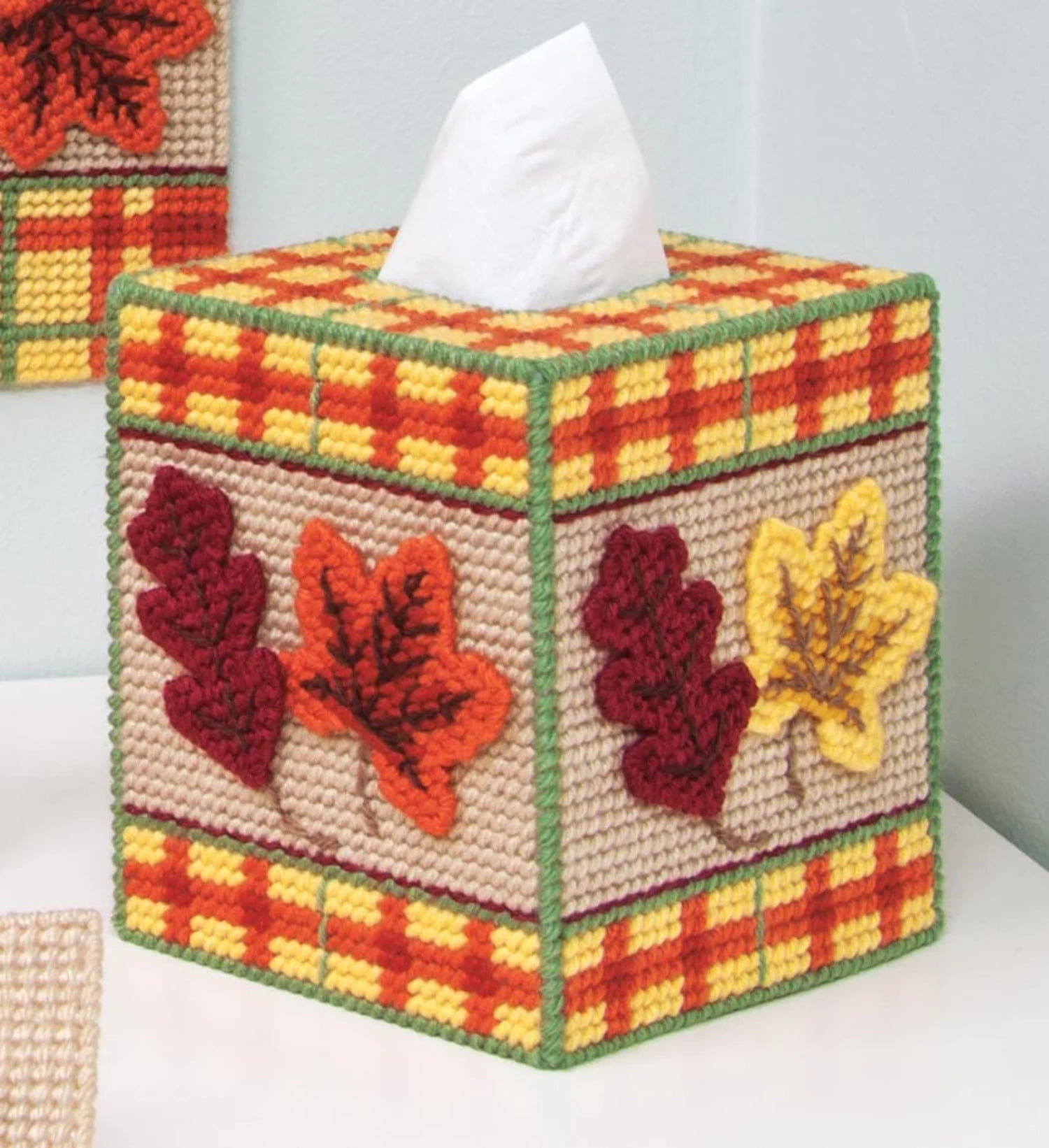 Mary Maxim Owl Tissue Box Plastic Canvas Kit 5 7 Count