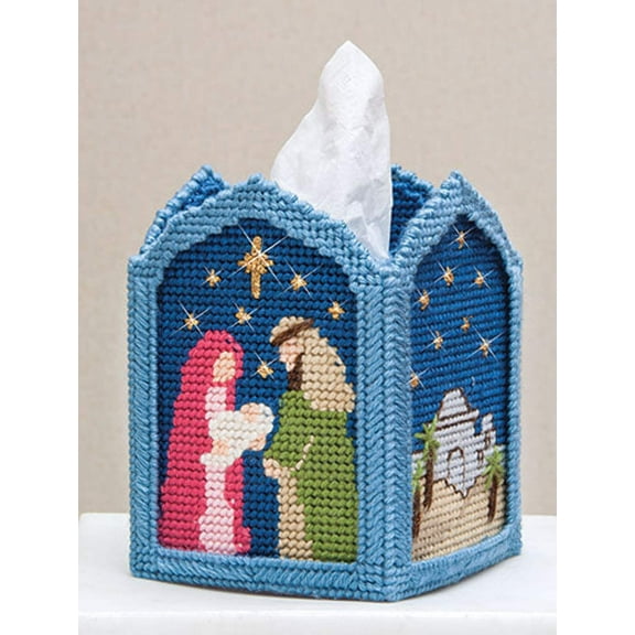 Mary Maxim Holy Night Tissue Box Cover