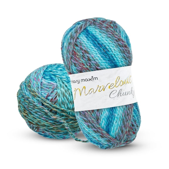 Mary Maxim Marvelous Chunky Yarn 5 Weight Bulky Yarn, 100% Acrylic, 270 Yards, Berry Blast