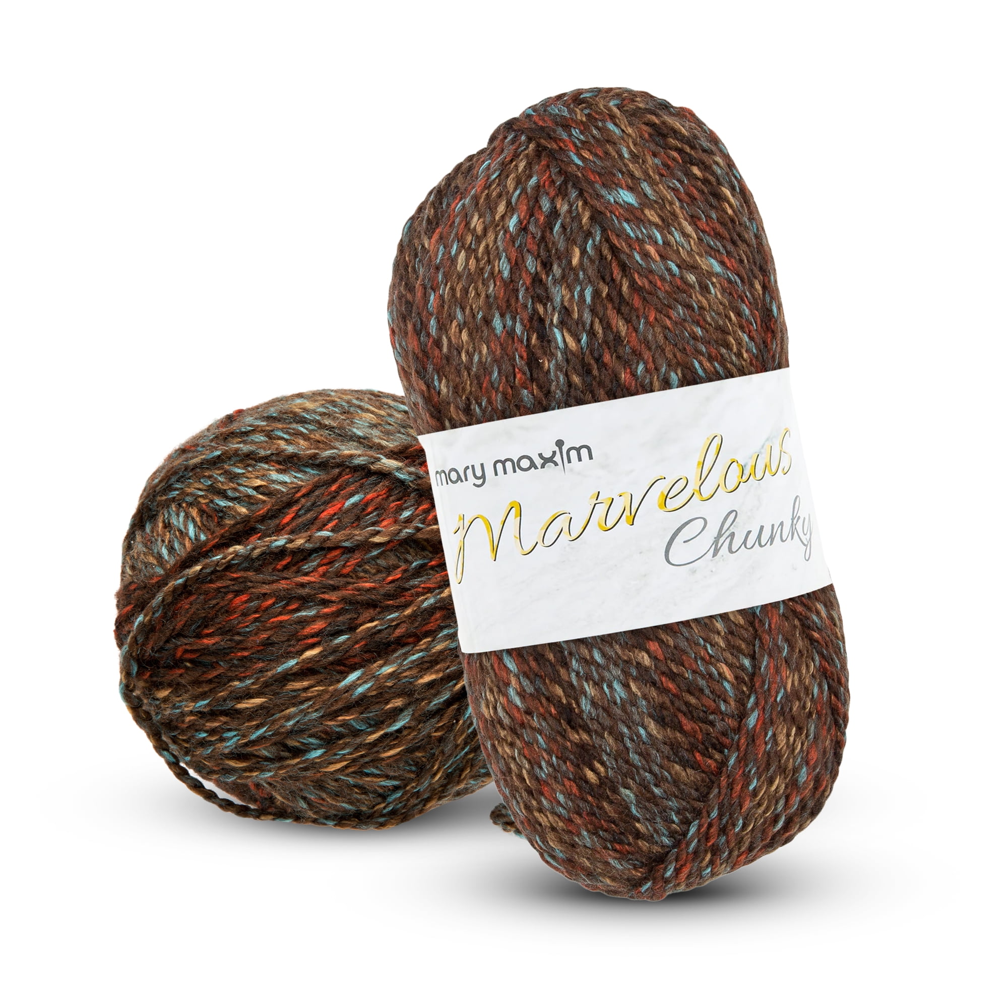 Mary Maxim Marvelous Chunky Yarn 5 Weight Bulky Yarn Acrylic, 270 Yards Chocolate Mint