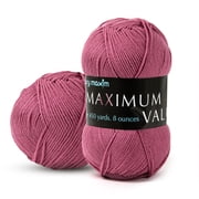 Mary Maxim Maximum Value Pink Acrylic Yarn for Crocheting, Knitting 474 Yds, Dark Pink
