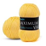 Mary Maxim Maximum Value Acrylic Yellow Yarn for Crocheting, Knitting 474 Yds, Yellow