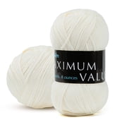 Mary Maxim Maximum Value Acrylic Cream Yarn for Crocheting, Knitting 474 Yds, Aran
