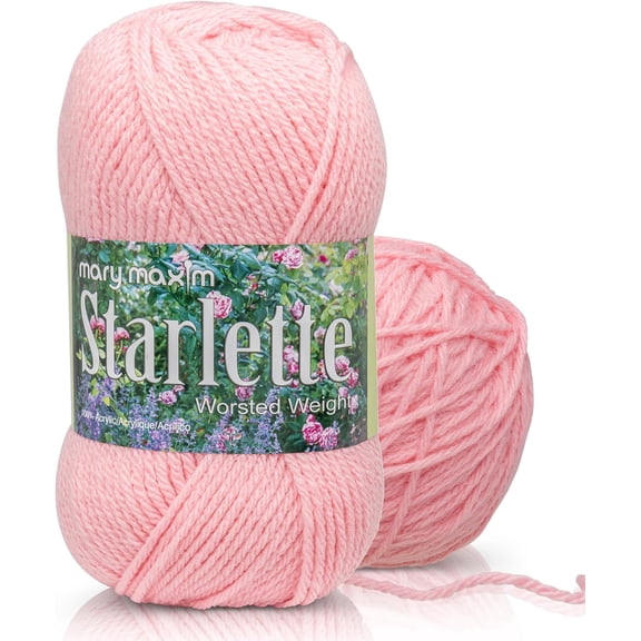 Mary Maxim Medium Acrylic Petal Pink Yarn, 180 yd