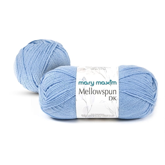 Mary Maxim Mellowspun DK Weight Yarn, Acrylic Blue Yarn 284 Yards, 3.5 Oz, Cornflower