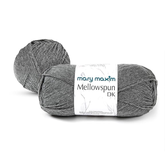 Mary Maxim Mellowspun DK Weight Yarn, Acrylic Grey Yarn 284 Yards, 3.5 Oz, Slate
