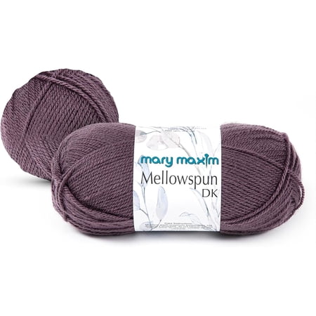 Mary Maxim Mellowspun DK Weight Yarn, Lightweight Acrylic Yarn 284 Yards, 3.5 Oz, Plum