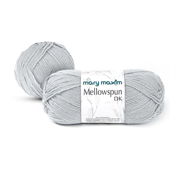 Mary Maxim Mellowspun DK Weight Yarn, Lightweight Acrylic Yarn 284 Yards, 3.5 Oz, Dove