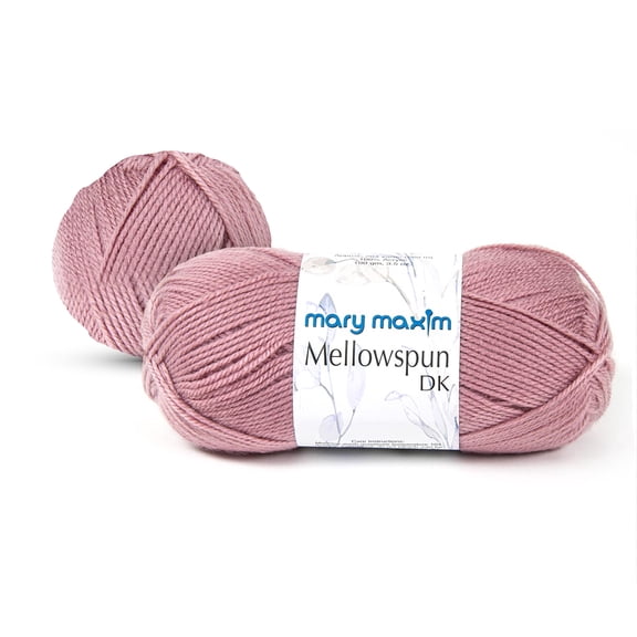 Mary Maxim Mellowspun DK Weight Yarn, Acrylic Yarn for Crocheting 284 Yards, 3.5 Oz, Mauve