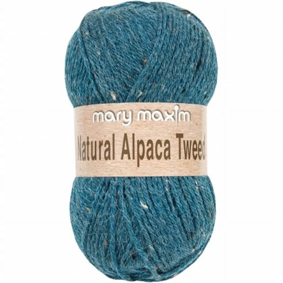 Mary Maxim Alpaca Yarn Medium Worsted Weight Blue Tweed Yarn 262 Yards, Cool Stream