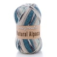 thumbnail image 1 of Mary Maxim Alpaca Yarn Medium Worsted Weight White, Blue Tweed Yarn 262 Yards, Aqua Stripe, 1 of 7