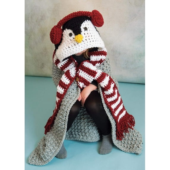Mary Maxim Penguin Hooded Blanket