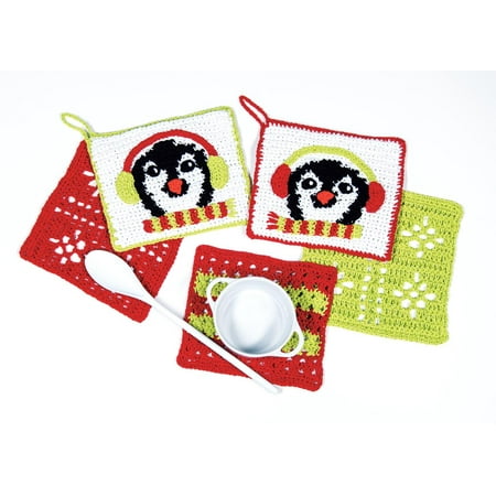 Mary Maxim Penguin Kitchen Crochet Set Yarn