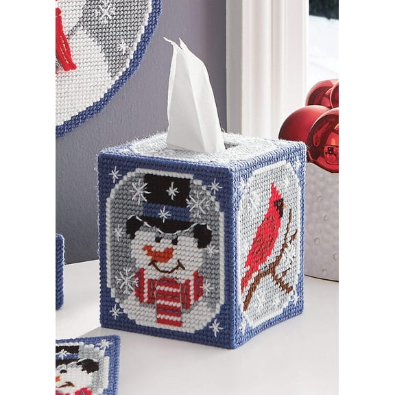 Mary Maxim Plastic Canvas Tissue Box Kit 5"-Let It Snow (7 Count)