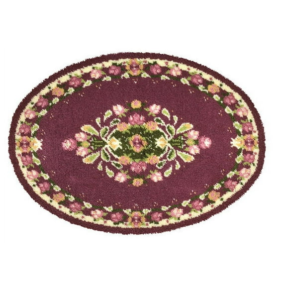 Mary Maxim Rose Oval Latch Hook Rug Kit